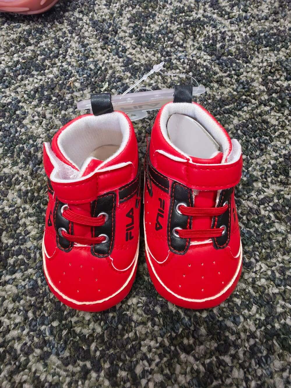 Fila Pre Walker Crib Shoes Size 6-9 Months Red High Tops